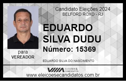 Candidato EDUARDO SILVA DUDU 2024 - BELFORD ROXO - Eleições