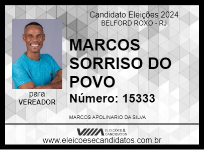 Candidato MARCOS SORRISO DO POVO 2024 - BELFORD ROXO - Eleições