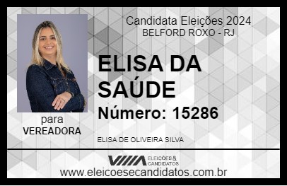 Candidato ELISA DA SAÚDE 2024 - BELFORD ROXO - Eleições