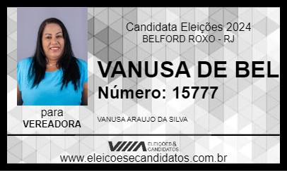 Candidato VANUSA DE BEL 2024 - BELFORD ROXO - Eleições