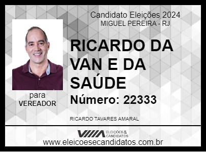 Candidato RICARDO DA VAN E DA SAÚDE 2024 - MIGUEL PEREIRA - Eleições