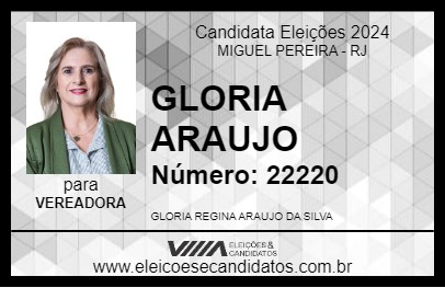 Candidato GLORIA ARAUJO 2024 - MIGUEL PEREIRA - Eleições