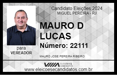 Candidato MAURO D LUCAS 2024 - MIGUEL PEREIRA - Eleições