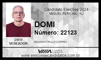 Candidato DOMI 2024 - MIGUEL PEREIRA - Eleições