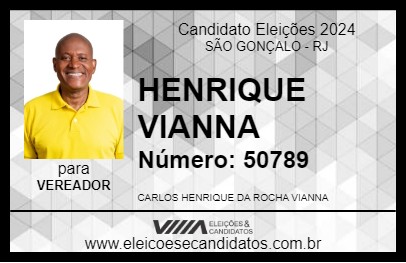 Candidato HENRIQUE VIANNA 2024 - SÃO GONÇALO - Eleições