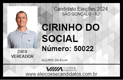 Candidato CIRINHO DO SOCIAL 2024 - SÃO GONÇALO - Eleições