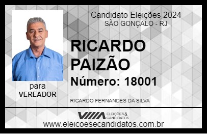 Candidato RICARDO PAIZÃO 2024 - SÃO GONÇALO - Eleições