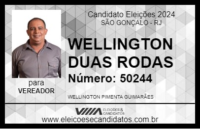 Candidato WELLINGTON DUAS RODAS 2024 - SÃO GONÇALO - Eleições