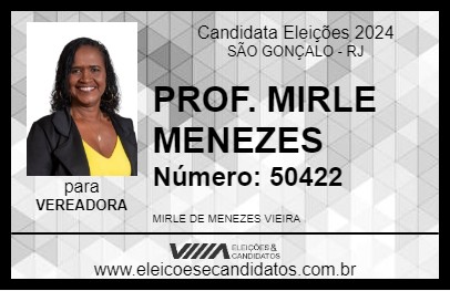 Candidato PROF.  MIRLE MENEZES 2024 - SÃO GONÇALO - Eleições