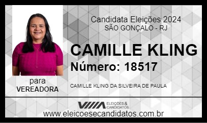 Candidato CAMILLE KLING 2024 - SÃO GONÇALO - Eleições