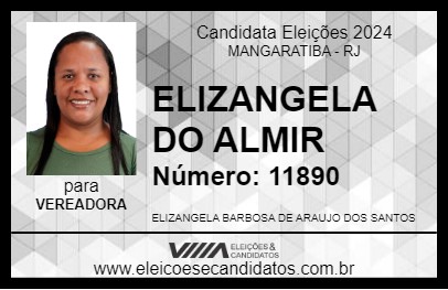 Candidato ELIZANGELA DO ALMIR 2024 - MANGARATIBA - Eleições