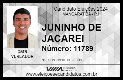 Candidato JUNINHO DE JACAREI 2024 - MANGARATIBA - Eleições