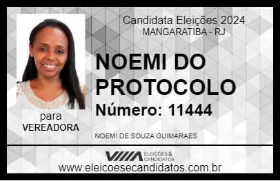 Candidato NOEMI DO PROTOCOLO 2024 - MANGARATIBA - Eleições