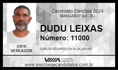 Candidato DUDU LEIXAS 2024 - MANGARATIBA - Eleições