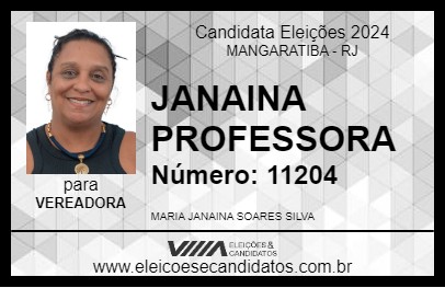 Candidato JANAINA PROFESSORA 2024 - MANGARATIBA - Eleições