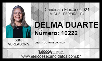 Candidato DELMA DUARTE 2024 - MIGUEL PEREIRA - Eleições