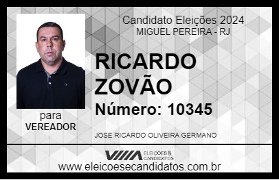 Candidato RICARDO ZOVÃO 2024 - MIGUEL PEREIRA - Eleições