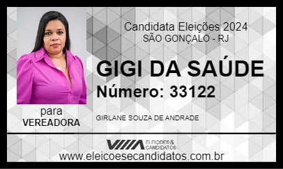 Candidato GIGI DA SAÚDE 2024 - SÃO GONÇALO - Eleições