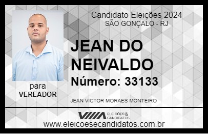 Candidato JEAN DO NEIVALDO 2024 - SÃO GONÇALO - Eleições