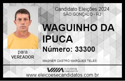 Candidato WAGUINHO DA IPUCA 2024 - SÃO GONÇALO - Eleições