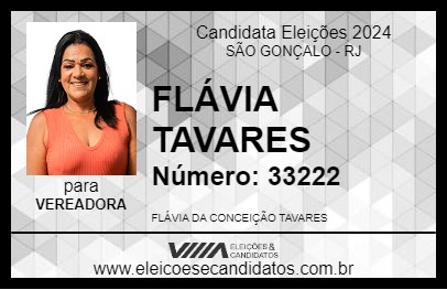 Candidato FLÁVIA TAVARES 2024 - SÃO GONÇALO - Eleições