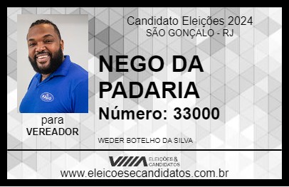 Candidato NEGO DA PADARIA 2024 - SÃO GONÇALO - Eleições