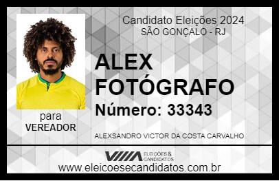 Candidato ALEX FOTÓGRAFO 2024 - SÃO GONÇALO - Eleições