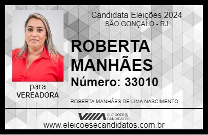 Candidato ROBERTA MANHÃES 2024 - SÃO GONÇALO - Eleições