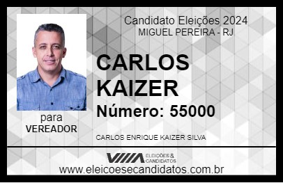 Candidato CARLOS KAIZER 2024 - MIGUEL PEREIRA - Eleições