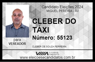 Candidato CLEBER DO TÁXI 2024 - MIGUEL PEREIRA - Eleições