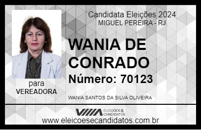 Candidato WANIA DE CONRADO 2024 - MIGUEL PEREIRA - Eleições