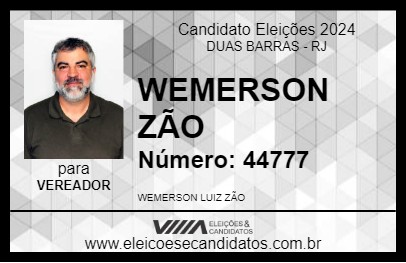 Candidato WEMERSON ZÃO 2024 - DUAS BARRAS - Eleições