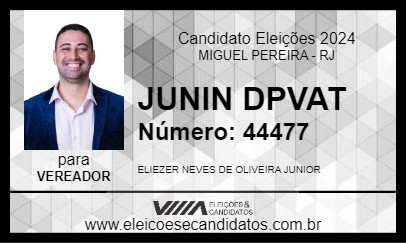 Candidato JUNIN DPVAT 2024 - MIGUEL PEREIRA - Eleições