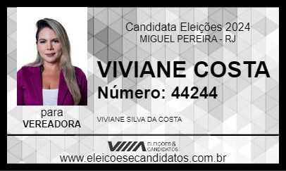 Candidato VIVIANE COSTA 2024 - MIGUEL PEREIRA - Eleições