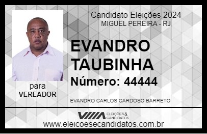 Candidato EVANDRO TAUBINHA 2024 - MIGUEL PEREIRA - Eleições