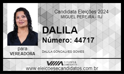 Candidato DALILA 2024 - MIGUEL PEREIRA - Eleições