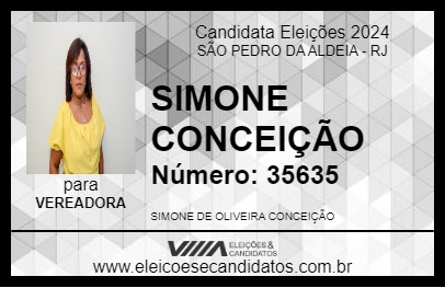 Candidato SIMONE CONCEIÇÃO 2024 - SÃO PEDRO DA ALDEIA - Eleições