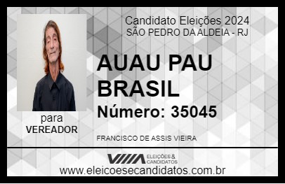 Candidato AUAU PAU BRASIL 2024 - SÃO PEDRO DA ALDEIA - Eleições