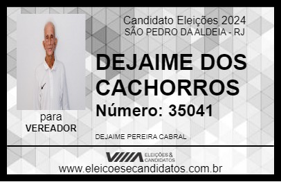 Candidato DEJAIME DOS CACHORROS 2024 - SÃO PEDRO DA ALDEIA - Eleições