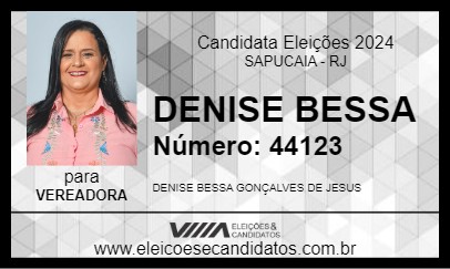 Candidato DENISE BESSA 2024 - SAPUCAIA - Eleições