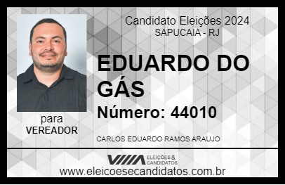 Candidato EDUARDO DO GÁS 2024 - SAPUCAIA - Eleições