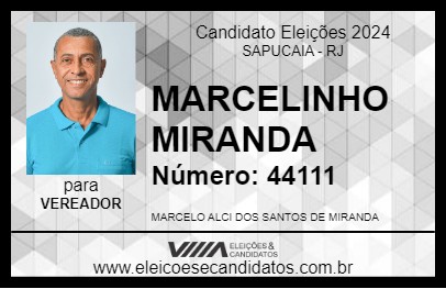 Candidato MARCELINHO MIRANDA 2024 - SAPUCAIA - Eleições