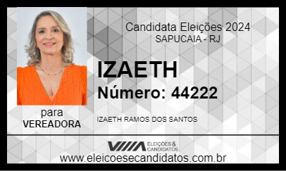 Candidato IZAETH 2024 - SAPUCAIA - Eleições