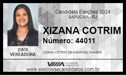 Candidato XIZANA COTRIM 2024 - SAPUCAIA - Eleições