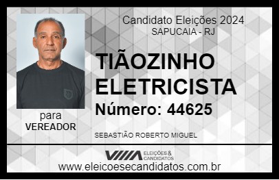 Candidato TIÃOZINHO ELETRICISTA 2024 - SAPUCAIA - Eleições