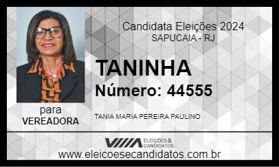 Candidato TANINHA 2024 - SAPUCAIA - Eleições