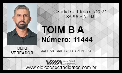 Candidato TOIM B A 2024 - SAPUCAIA - Eleições