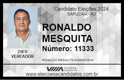 Candidato RONALDO MESQUITA 2024 - SAPUCAIA - Eleições