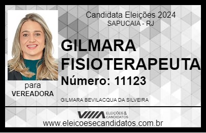 Candidato GILMARA FISIOTERAPEUTA 2024 - SAPUCAIA - Eleições