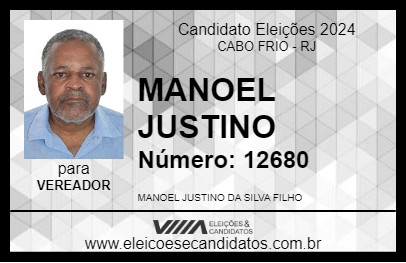 Candidato MANOEL JUSTINO 2024 - CABO FRIO - Eleições